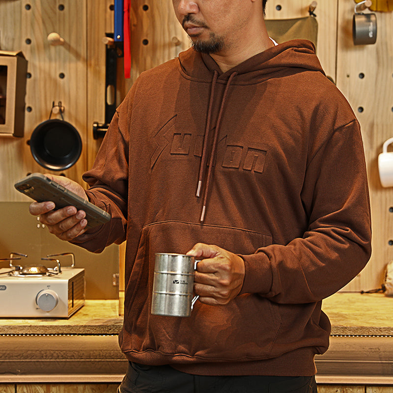 Embossed Hooded Sweatshirt